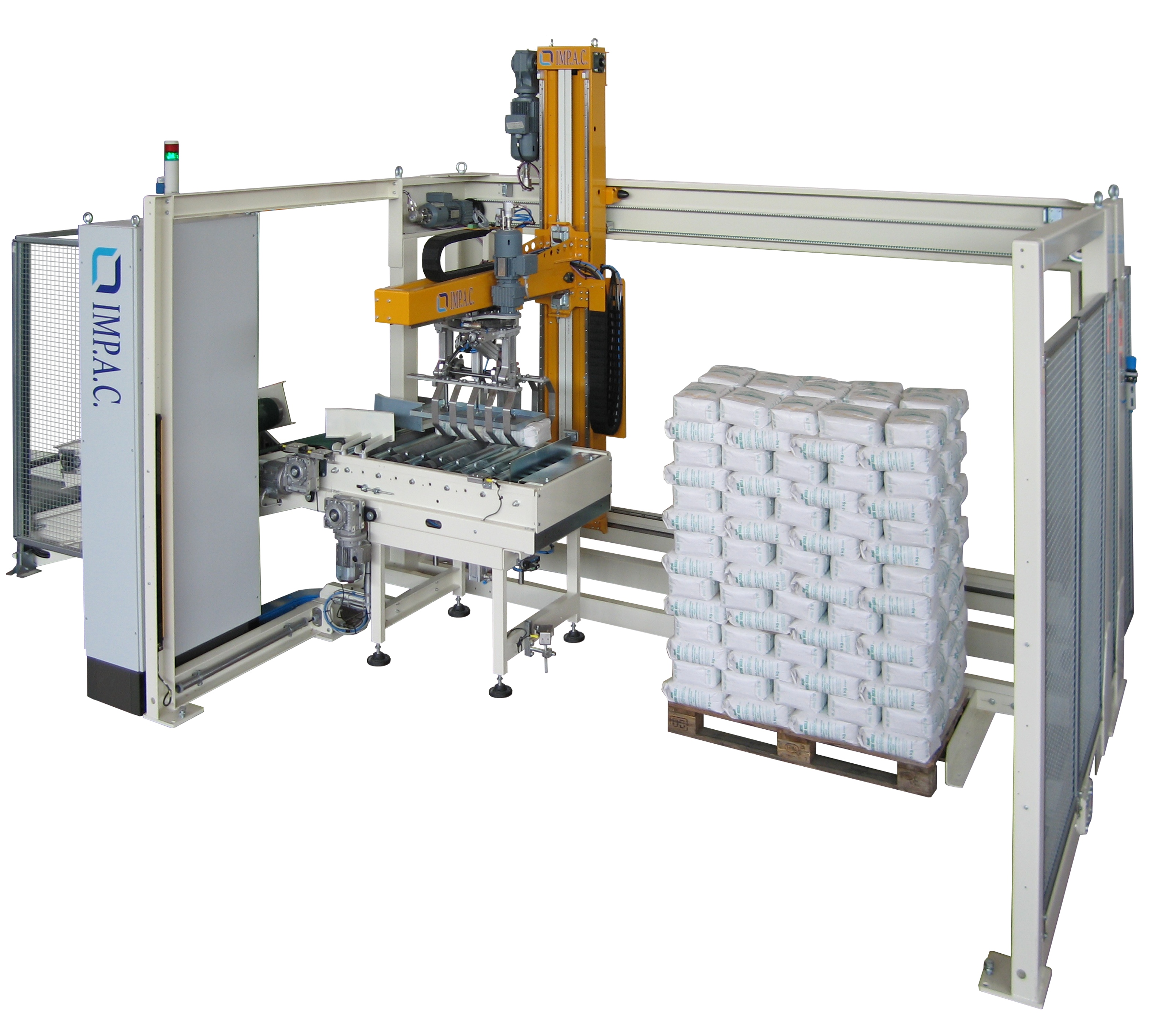 Automatic 4-axe cartesian pallettizing system for bags – Impac